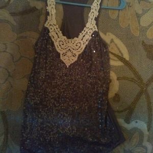 New brown sequin tank from Express